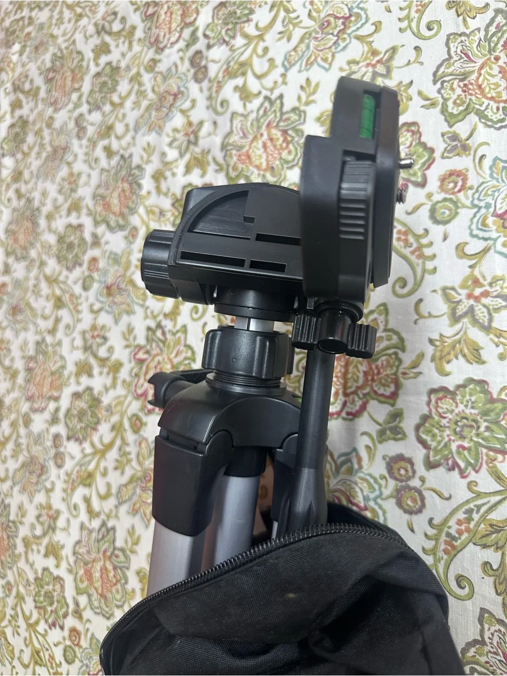 Amazon Essentials Silver and Black Camera Tripod with Carry Sleeve